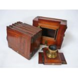 Thornton Pickard, Reynolds and Branson of Leeds Mahogany cased plate camera with 1/2 Plate Popular