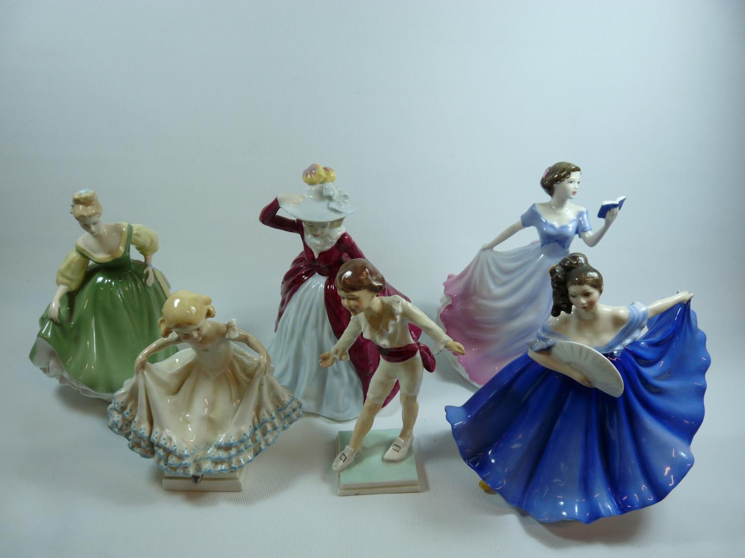 Collection of Royal Doulton, Worcester and Coalport Figurines inc. Masquerade, Fair Lady, Margaret