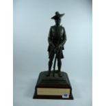 Peter Hicks 'The Gurkha Soldier' figurine, 38cm in Height, mounted on wooden base