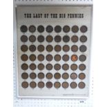Framed collection 'The Last of the Big Pennies' by Hoard Boards F R Hartley & Co Ltd 1968