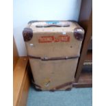 Large Vintage Travelling case with labels inc. P & O Orient Lines