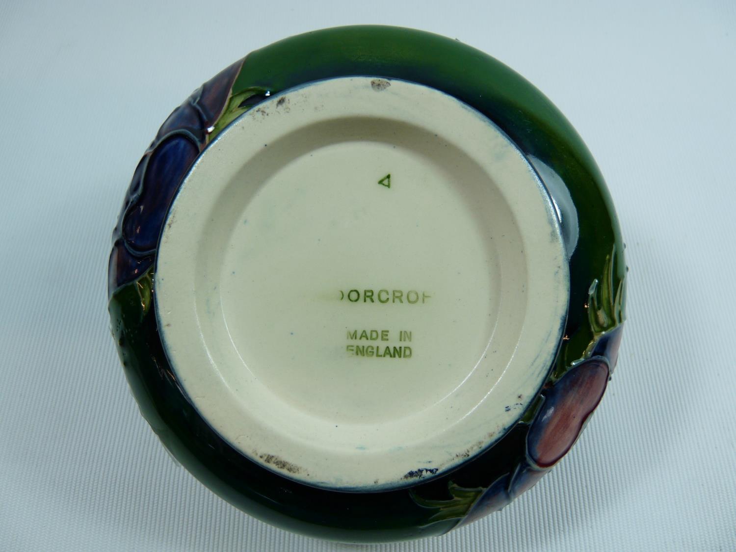 Moorcroft Anemone pattern lidded powder pot with green impressed mark to base, 8cm in Height - Image 2 of 2