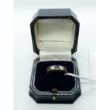 Ladies 18ct Yellow Gold Ring set with 3 Sapphires and 2 Diamonds 0.50ct estimated, 4.6g total