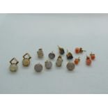 5 Pairs of 9ct Opal earrings and 2 Pairs of Coral earrings
