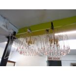 2 Large Murano glass drop chandeliers and matching side light