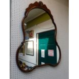 Good Quality Walnut Shaped Mirror with applied Shell Motif