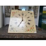 19thC Clock movement with later painted roman numeral dial