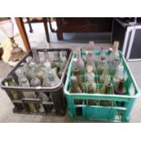 2 Boxes of Vintage Local Beer and Soda Codd bottles inc. St Ives, Somersham, Hunts and others