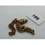 9ct Fancy Chain Bracelet and a Rose Gold 9ct Gold Chain 31g total weight