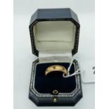 Gents 9ct Gold Wedding Band with 8 Gypsy set Sapphires, 8.4g total weight Size T