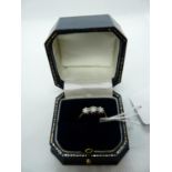 Ladies 9ct Yellow Gold Trilogy Diamond Set Ring 0.50ct total, 3.2g total weight. Size Q