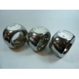 3 Interesting Rituals Oil Burners with Silver glaze, 13.5cm in height