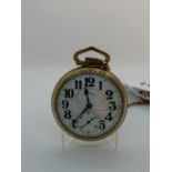 American Illinois 21 Jewel Rolled Gold Pocket watch on chain