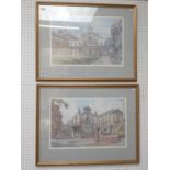 Pair of Framed and mounted limited edition prints of Peterhouse Cambridge signed Dennis Flanders 101