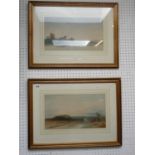 Pair of Framed Edwardian Watercolours of countryside scenes, 39 x 22cm, mounted and framed