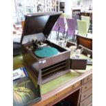 His Masters Voice Oak Cased Gramophone with 2 packs of Needles