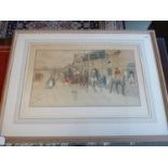 Cecil Aldin Lithograph 'The Great North Road - The Bell at Stilton' 68 x 43.5cm