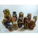 Collection of assorted Russian dolls of assorted styles (16)