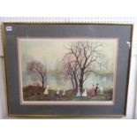 Helen Bradley M.B.E. (1900 - 1979), Signed limited edition print with blind stamp of a Edwardian