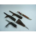 2 WW1 Jack Knives, a WW2 Example and 2 others (5)