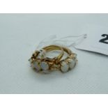 Pair of Ladies 9ct Gold Opal Set dress rings, 6.7g total weight
