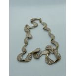 Ladies Silver Gilt Necklace of Leaf design with CNP mark to clasp