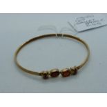 Ladies 9ct Gold Almandine Garnet Bangle 8.4g total weight