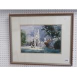 Alan Oliver, watercolour of Ely Cathedral, signed to bottom right, 34 x 23cm from Cambs County