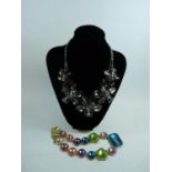 2 Interesting Colourful Butler and Wilson Ladies stone set necklaces