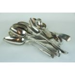 Collection of Assorted 18thC and later Silver Spoons 1150g total weight