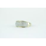 Ladies 9ct Gold Milligrain set Diamond ring 0.50ct estimated total weight, 3.1g, Size T 1/2