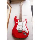 Fender Squier Stratocaster in Lipstick Red with Whammy bar