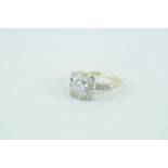 Good Quality Ladies Diamond Cluster ring estimated 1ct centre stone F/G Si Estimated with Diamond