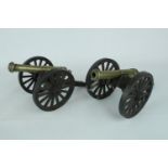 Pair of Good Quality Brass and Cast Iron table cannons