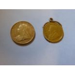 1897 Gold Sovereign and a 1895 1/2 Pond Gold Coin 12.4g total weight