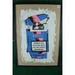 K Guy, Screenprint of Embassy No.1 'Religion can seriousley Harm you and others around you' On Brown