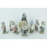 Lladro 'Snow White & The Seven Dwarfs' From the Disney Collection to include Snow White Model