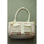 Ladies Radley handbag with mesh pockets and banded design with cloth bag