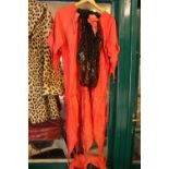 Late 19thC Vintage Jesters Costume with headress, Shirt and trousers