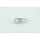 Good Quality Ladies 9ct White Gold Multi Diamond Set ring 1ct estimated, 3.6g total weight, Size O