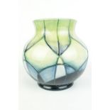 Ovoid Moorcroft 'Indigo' vase by Emma Bossoms, 14.5cm in Height (914/6)