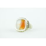 Superb Gentlemans 9ct Gold Polished Carnelian stone set ring 8.4g total weight, Size W