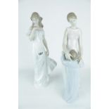 2 Large Lladro figurines 'A Flowers Whisper' Model 01006918 and 'Someone to Look up to' Model