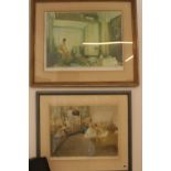 Sir William Russell Flint (1880-1969), 2 framed prints of Ballerinas and Nude.