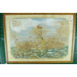 Interesting framed Watercolour and pencil entitled 'Bottle Class Destroyer' depicting assorted