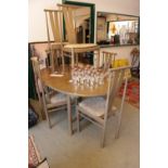 Stunning Ercol Silver Mist Extending Dinning table and 6 upholstered chairs