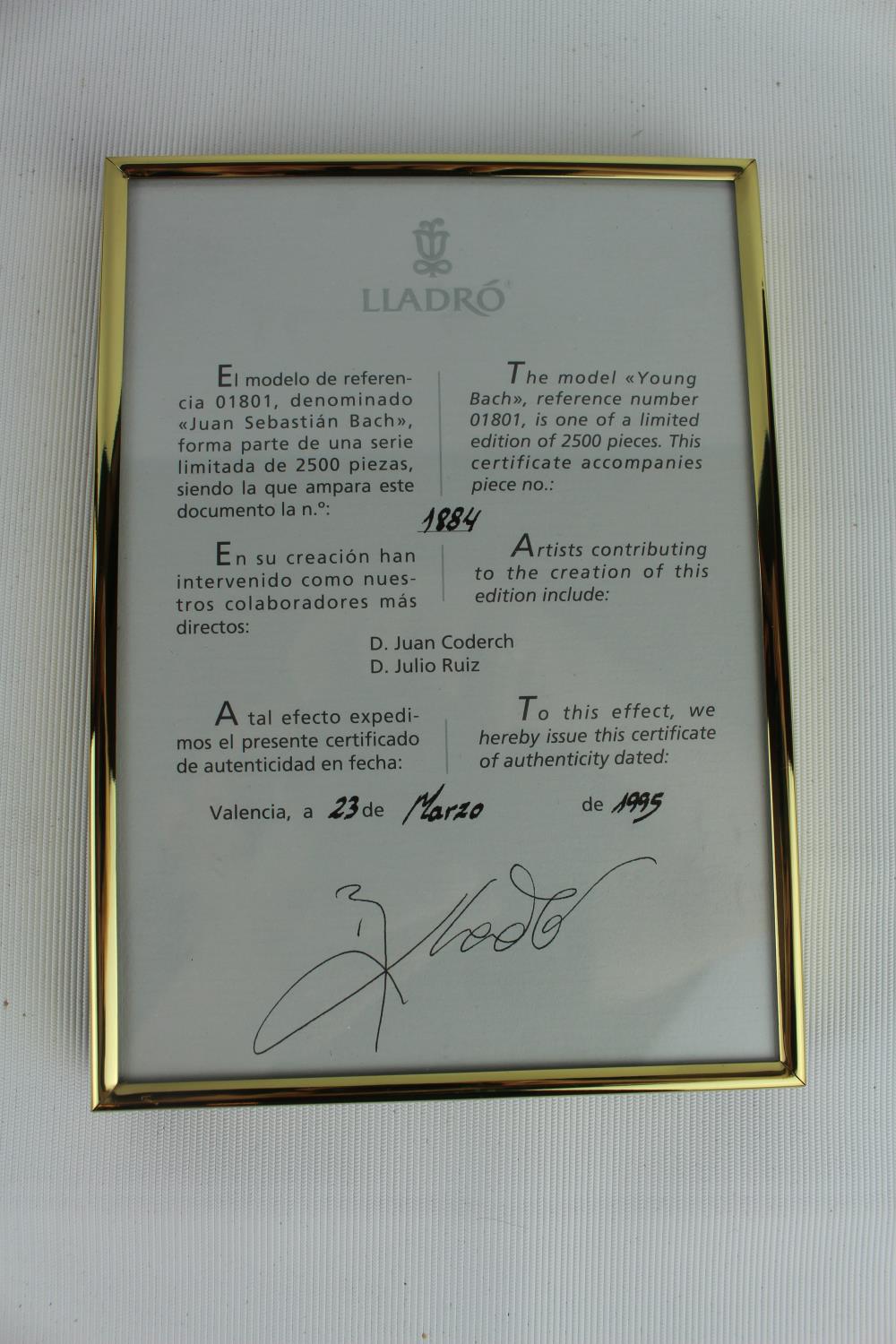 Signed Lladro 'Young Bach', Limited Edition 1884 of 2500, Sculptor: Juan Coderch, Artist: Alfredo - Image 5 of 7