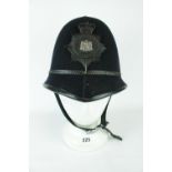 Cambridge City Police Night Helmet C.1950s with a Cambridgeshire Constabulary badge