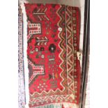 Turkish Red Ground Rug with tassel ends