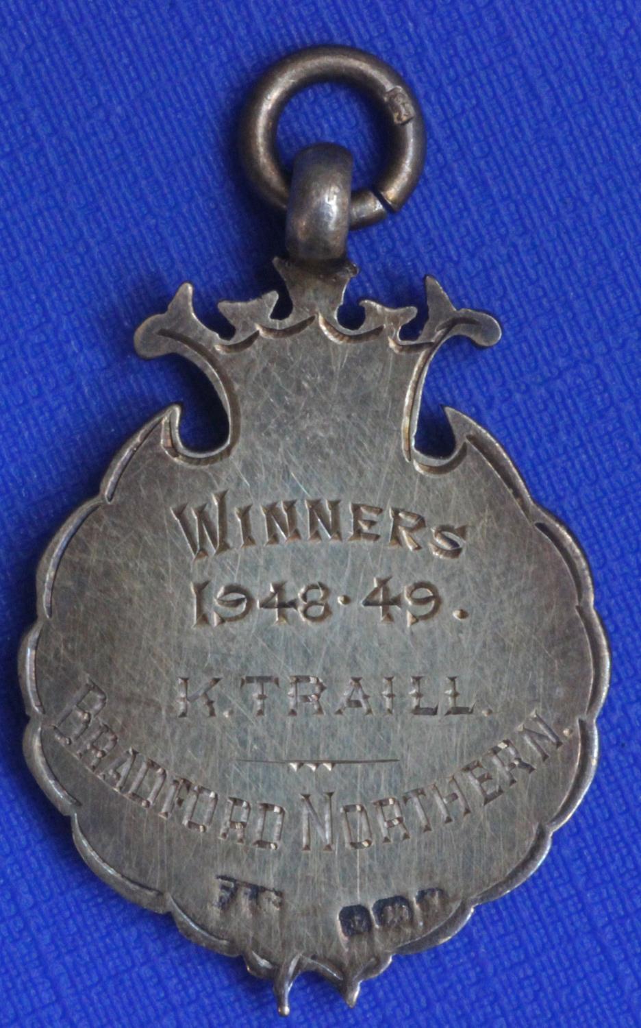 A silver gilt and enamel medal won by the legendary Ken Traill of Bradford Northern for winning - Image 2 of 2